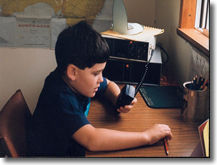Children taking a School of the Air lesson by radio